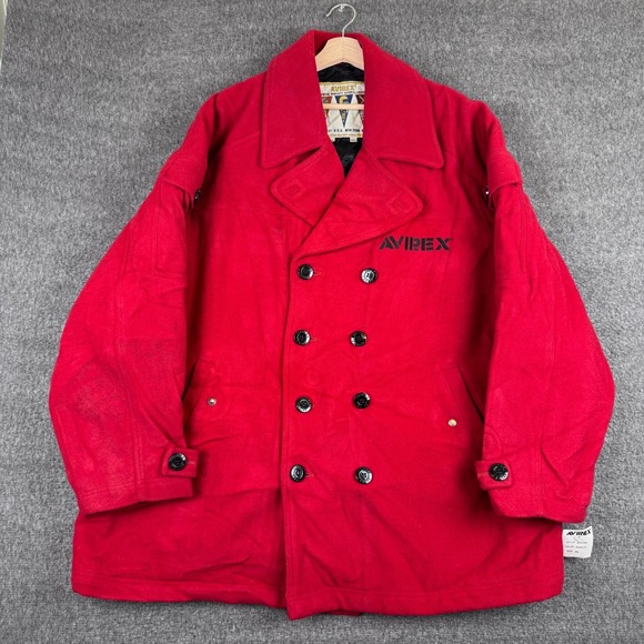 Vintage Avirex Varsity Jacket Mens 4XL Red Quilted Lining Coach